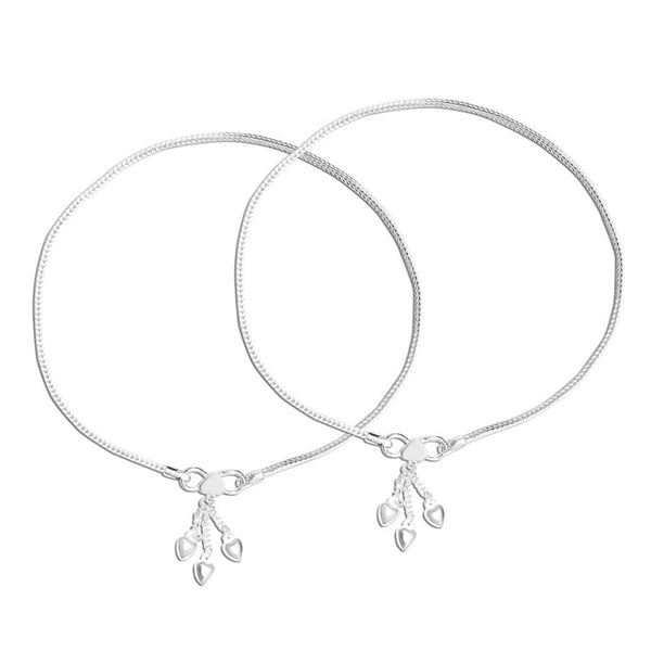 925 Sterling Silver Modern Anklets for Women and Girls (PAIR ANKLET)