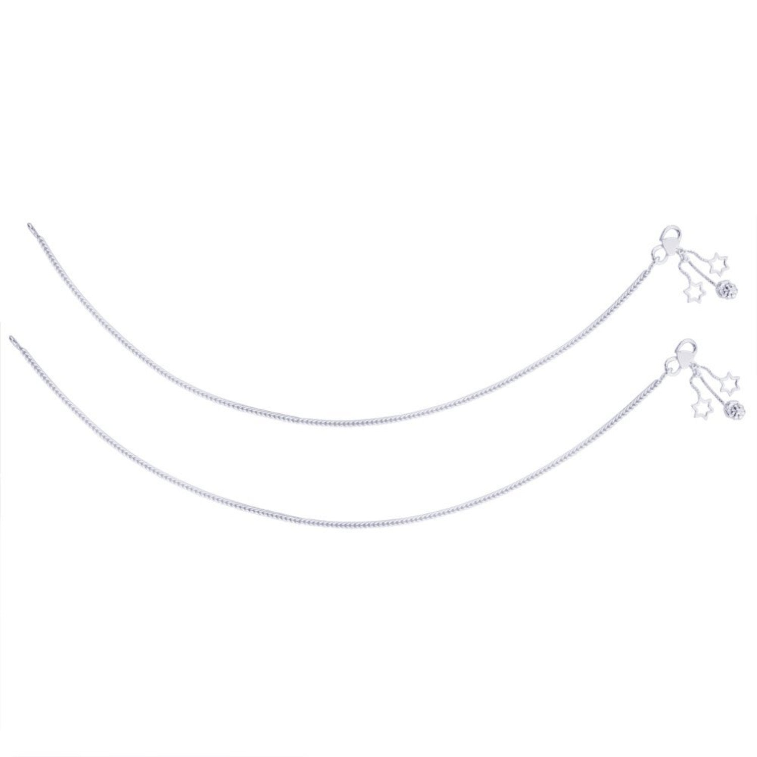 925 Sterling Silver Stars Anklet Pair for Women (PAIR ANKLET)