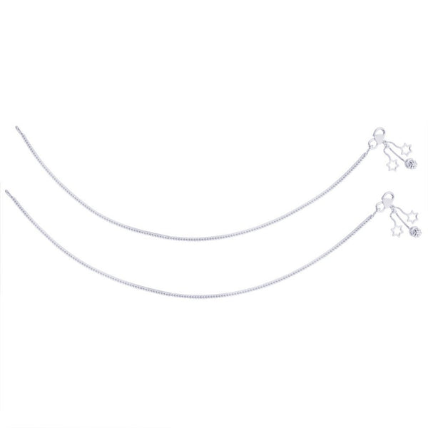 925 Sterling Silver Stars Anklet Pair for Women (PAIR ANKLET)