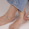 925 Sterling Silver Modern Sleek Chain Anklets Pair for Women (PAIR ANKLET)