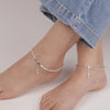 925 Sterling Silver Modern Sleek Chain Anklets Pair for Women (PAIR ANKLET)