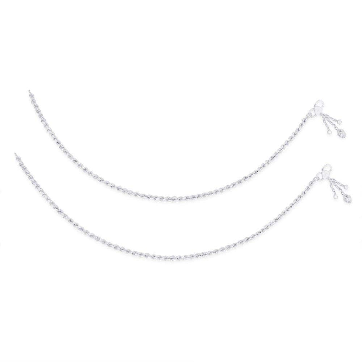 925 Sterling Silver Modern Anklets for Women and Girls (PAIR ANKLET)