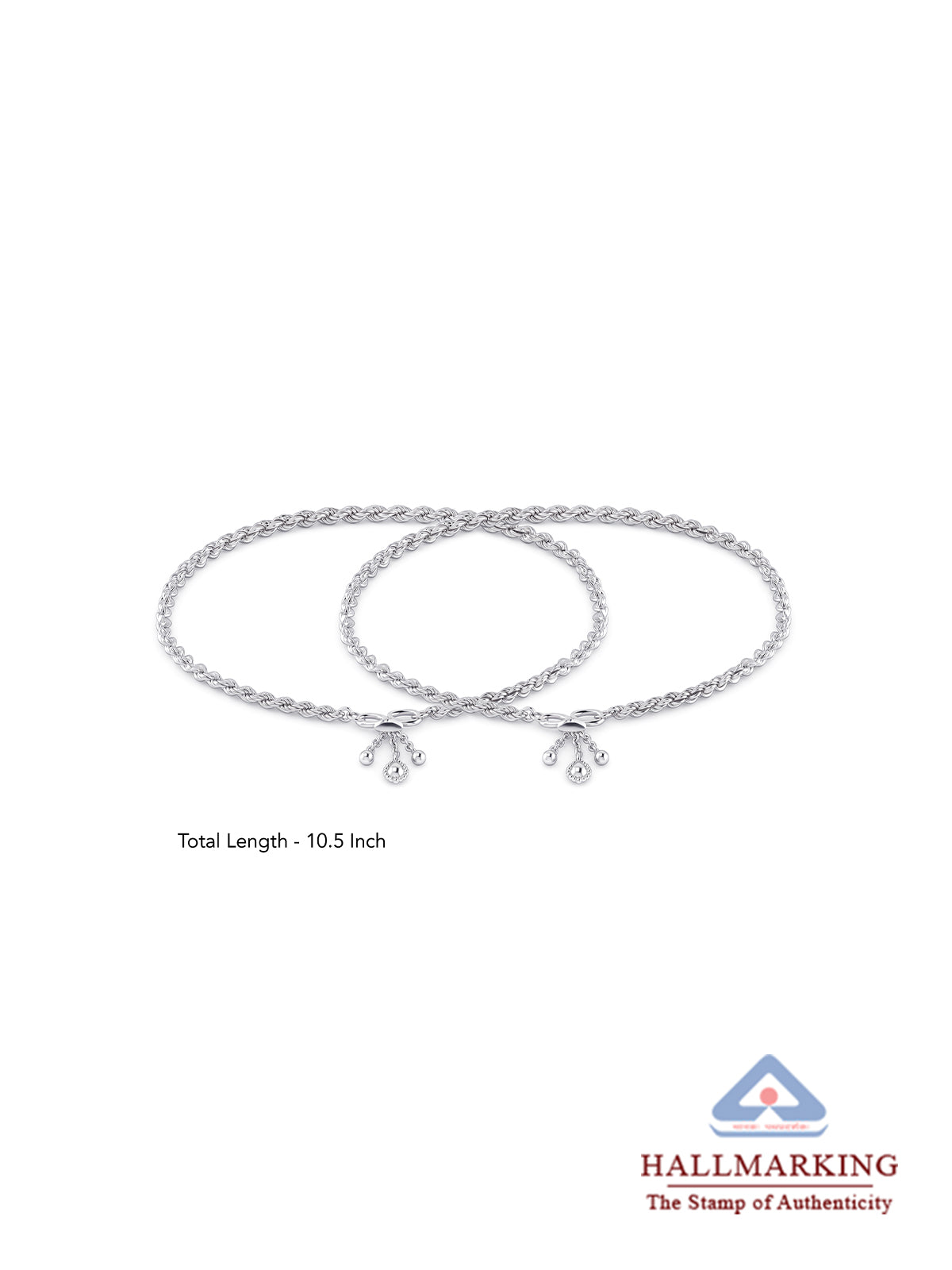 Silver Rope Chain Charm Anklets