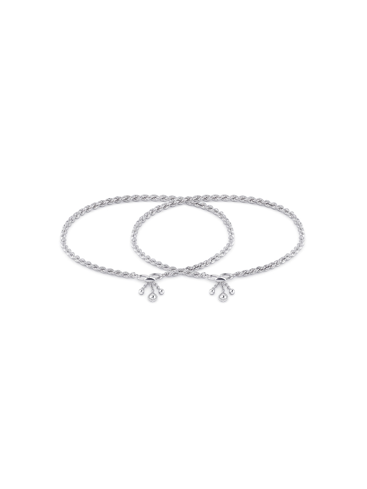 Silver Rope Chain Charm Anklets