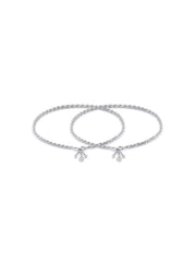 Silver Rope Chain Charm Anklets