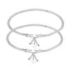 925 Sterling Silver Modern Sleek Chain Anklets Pair for Women