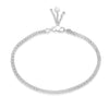 925 Sterling Silver Modern Sleek Chain Anklets Pair for Women