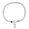 925 Sterling Silver Leaf Charm Curb Chain Anklet for Women (PAIR ANKLET)