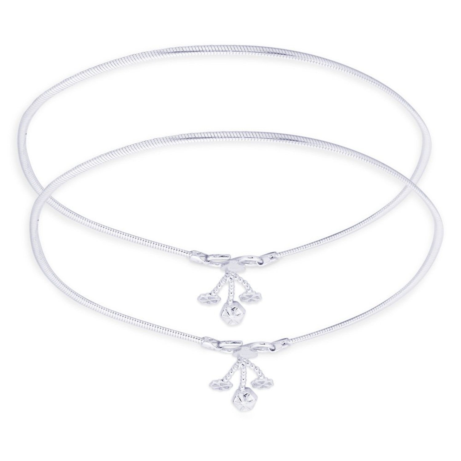 925 Sterling Silver Modern Anklets for Women and Girls (PAIR ANKLET)