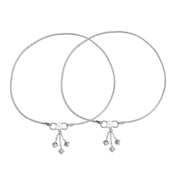 925 Sterling Silver Modern Anklets for Women and Girls (PAIR ANKLET)