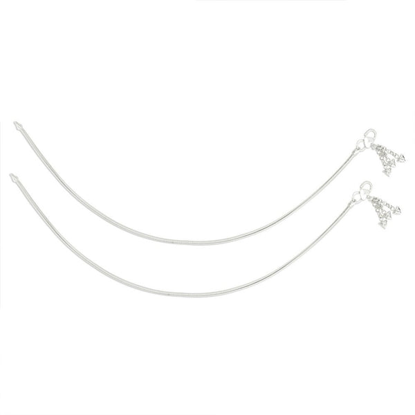 925 Sterling Silver Modern Sleek Chain Anklets for Women (PAIR ANKLET)