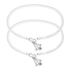 925 Sterling Silver Leaf Charm Snake Chain Anklet for Women (PAIR ANKLET)