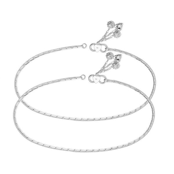 925 Sterling Silver Modern Sleek Chain Anklets for Women (PAIR ANKLET)
