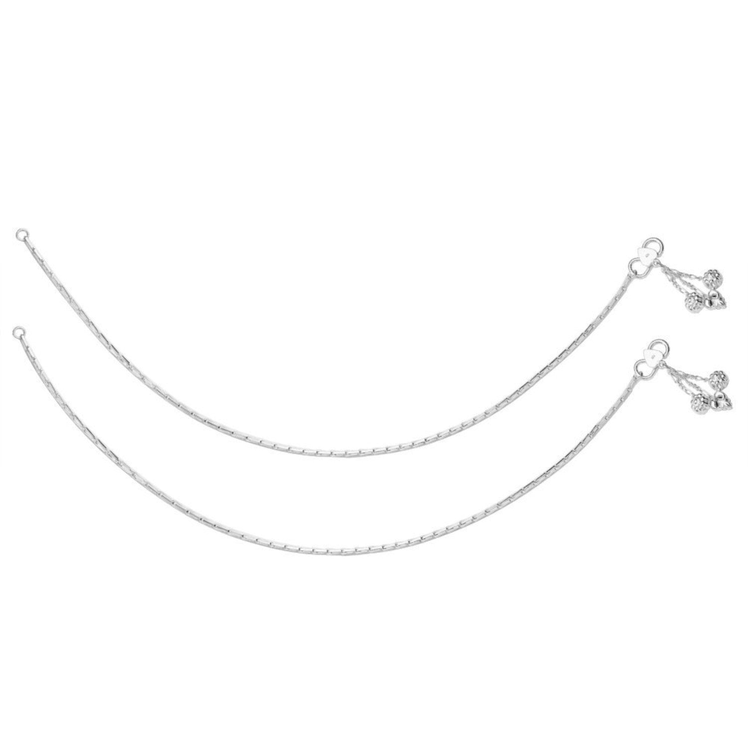 925 Sterling Silver Modern Sleek Chain Anklets for Women (PAIR ANKLET)