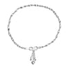 925 Sterling Silver Leaf Charm Disco Chain Anklet for Women