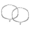 925 Sterling Silver Antique Oxidized Ball Bead Chain Anklets for Women