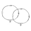 925 Sterling Silver Antique Oxidized Elephant with Box Chain Anklets for Women (PAIR ANKLET)