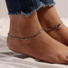 925 Sterling Silver Antique Oxidized Box Chain Anklets for Women (PAIR ANKLET)