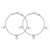 925 Sterling Silver Heart Anklets for Kids 4 to 8 Year Girls (PAIR ANKLET)
