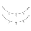 925 Sterling Silver Heart Anklets for Kids 4 to 8 Year Girls (PAIR ANKLET)