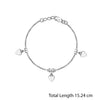 925 Sterling Silver Heart Anklets for Kids 4 to 8 Year Girls (PAIR ANKLET)