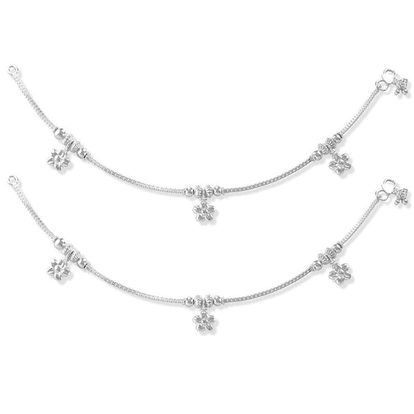 925 Sterling Silver Star Pair of Anklet for Women (PAIR ANKLET)