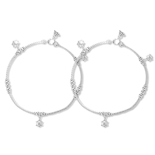 925 Sterling Silver Hanging Turtle Chain Anklet for Women