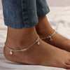 925 Sterling Silver Hanging Turtle Chain Anklet for Women (PAIR ANKLET)