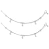 925 Sterling Silver Sea Shell with Balls Anklet Pair for Women (PAIR ANKLET)