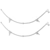 925 Sterling Silver Hanging Dolphin Chain Anklet for Women (PAIR ANKLET)