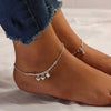925 Sterling Silver Hanging Heart Chain Anklet for Women (PAIR ANKLET)