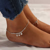 925 Sterling Silver Hanging Heart Chain Anklet for Women