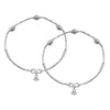 925 Sterling Silver Antique Oxidized Box Chain Anklets for Women (PAIR ANKLET)