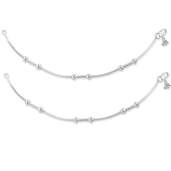 925 Sterling Silver Multi Hollow Balls Classic Anklet Pair for Women (PAIR ANKLET)