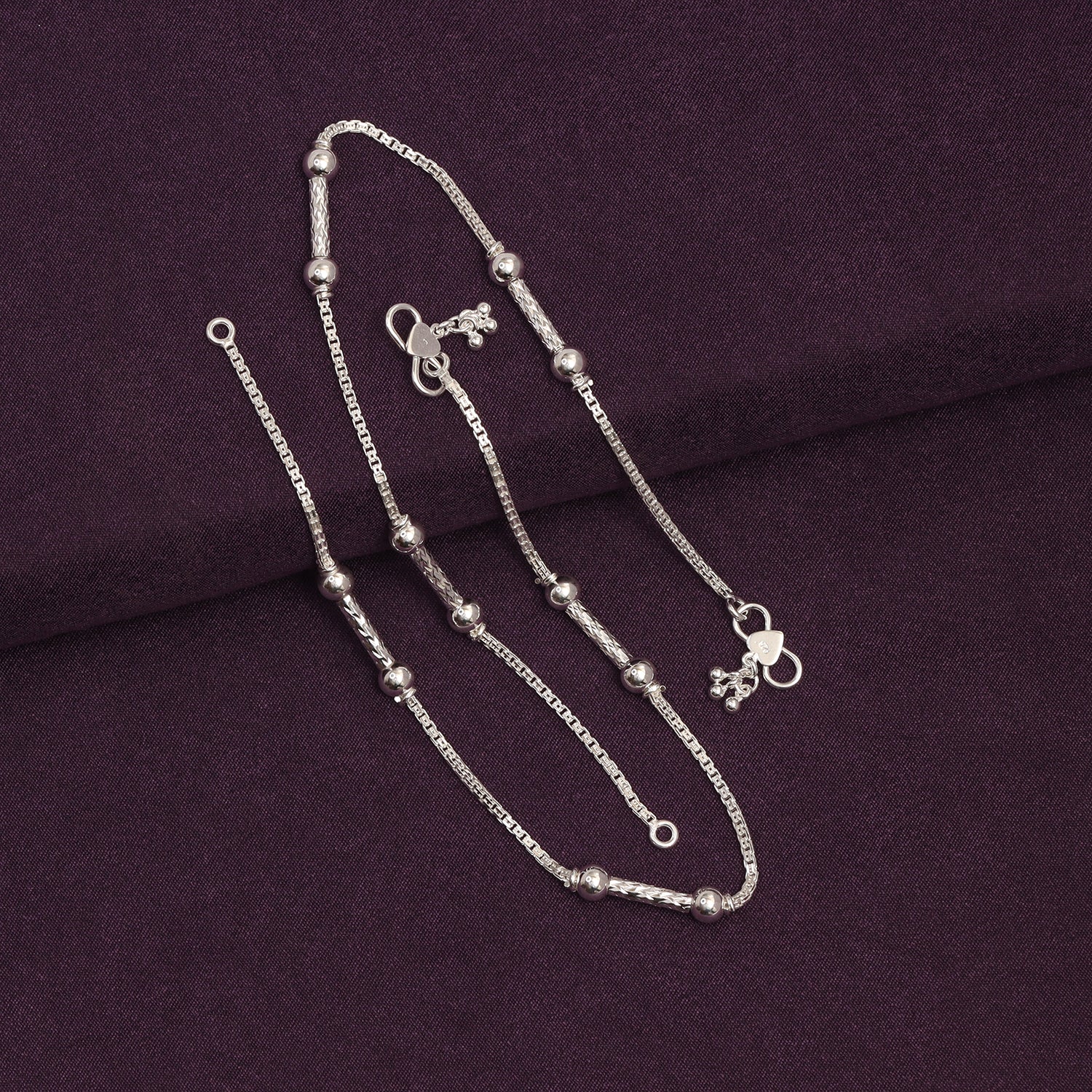 925 Sterling Silver Multi Hollow Balls Classic Anklet Pair for Women (PAIR ANKLET)