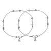 925 Sterling Silver Multi Hollow Balls Classic Anklet Pair for Women