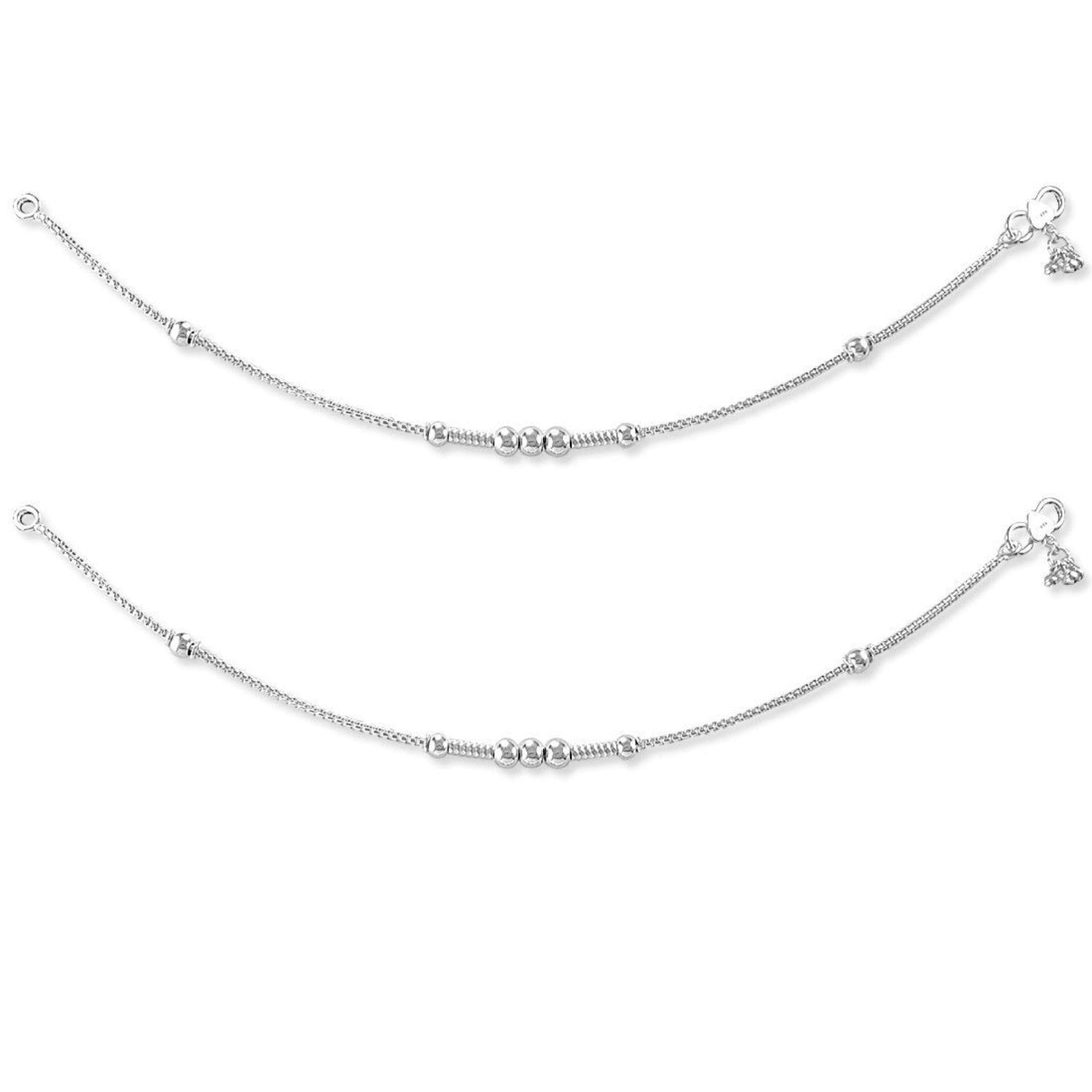 925 Sterling Silver Modern Designer Anklets for Women And Girls (PAIR ANKLET)