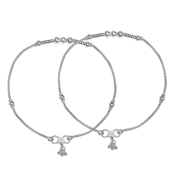 925 Sterling Silver Modern Designer Anklets for Women And Girls (PAIR ANKLET)