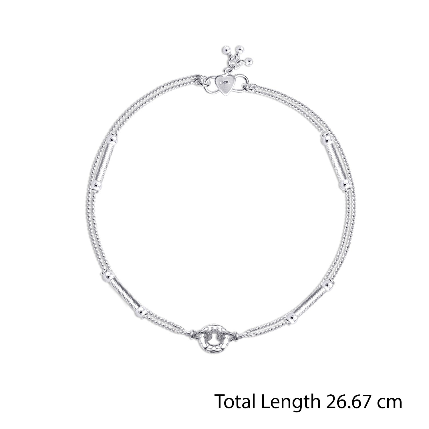 925 Sterling Silver Oxidised Antique Chain Anklets for Women (PAIR ANKLET)