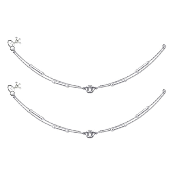 925 Sterling Silver Oxidised Antique Chain Anklets for Women (PAIR ANKLET)
