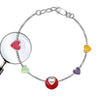 925 Sterling Silver Modern Heart Enamel Anklets for Girls and Kids