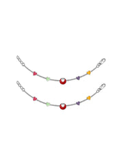 Rosalie Enameled Heart Charm Kids' Anklet