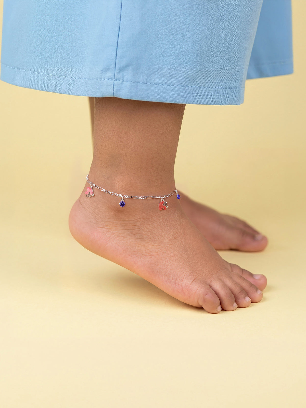 Colourful Elephant Charm Anklet