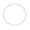 925 Sterling Silver Basic Chain Link Beaded Anklet for Women and Girls (SINGLE ANKLET)