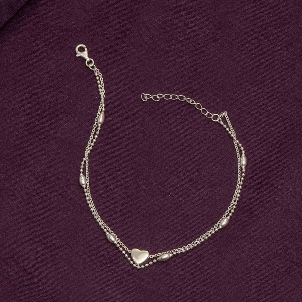 925 Sterling Silver Basic Cable Link Chain Anklets for Women and Girls (SINGLE ANKLET)