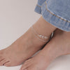 925 Sterling Silver Wave Ocean Sea Adjustable Anklet for Teen Women (SINGLE ANKLET)