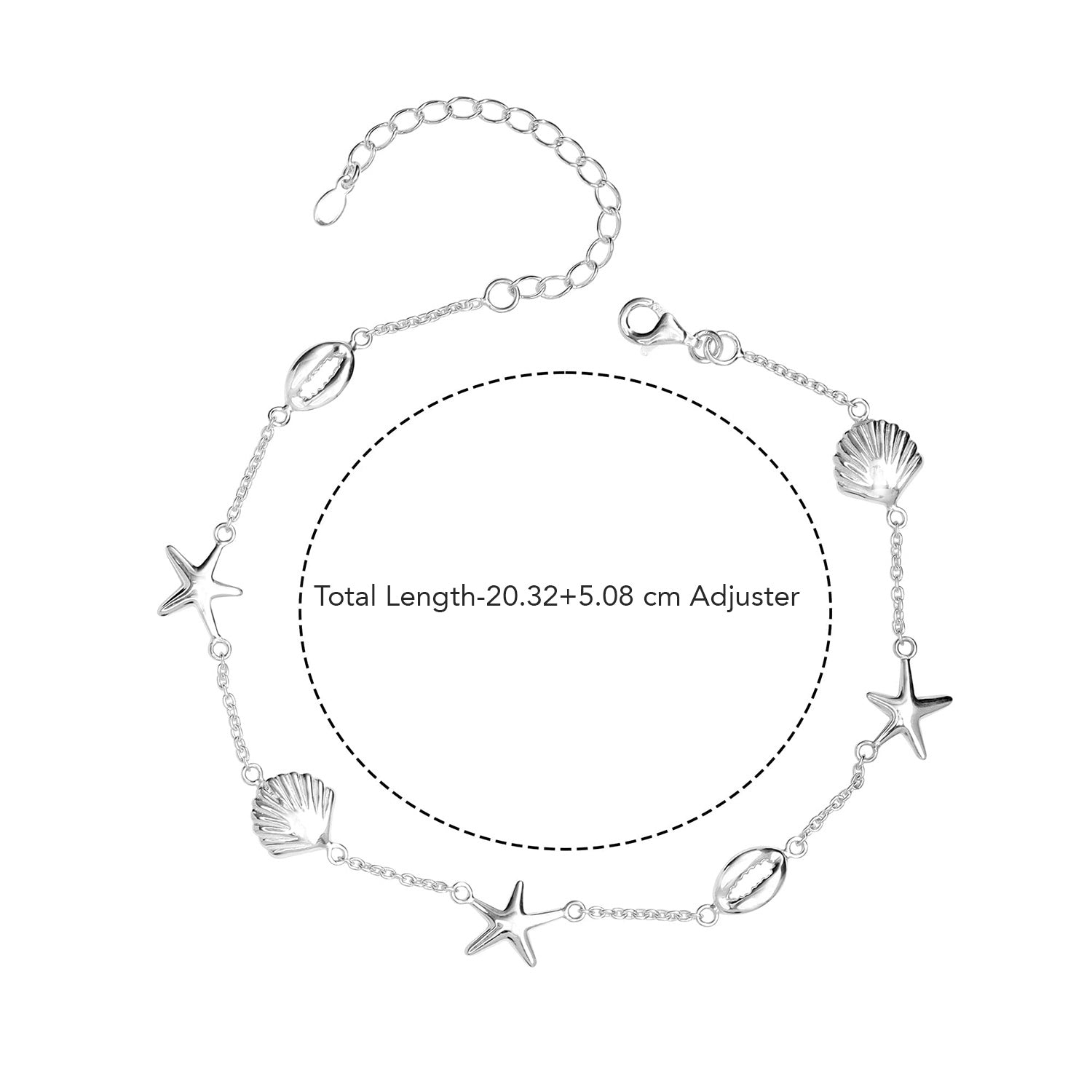 925 Sterling Silver Cable Chain Anklets for Women and Girls (SINGLE ANKLET)
