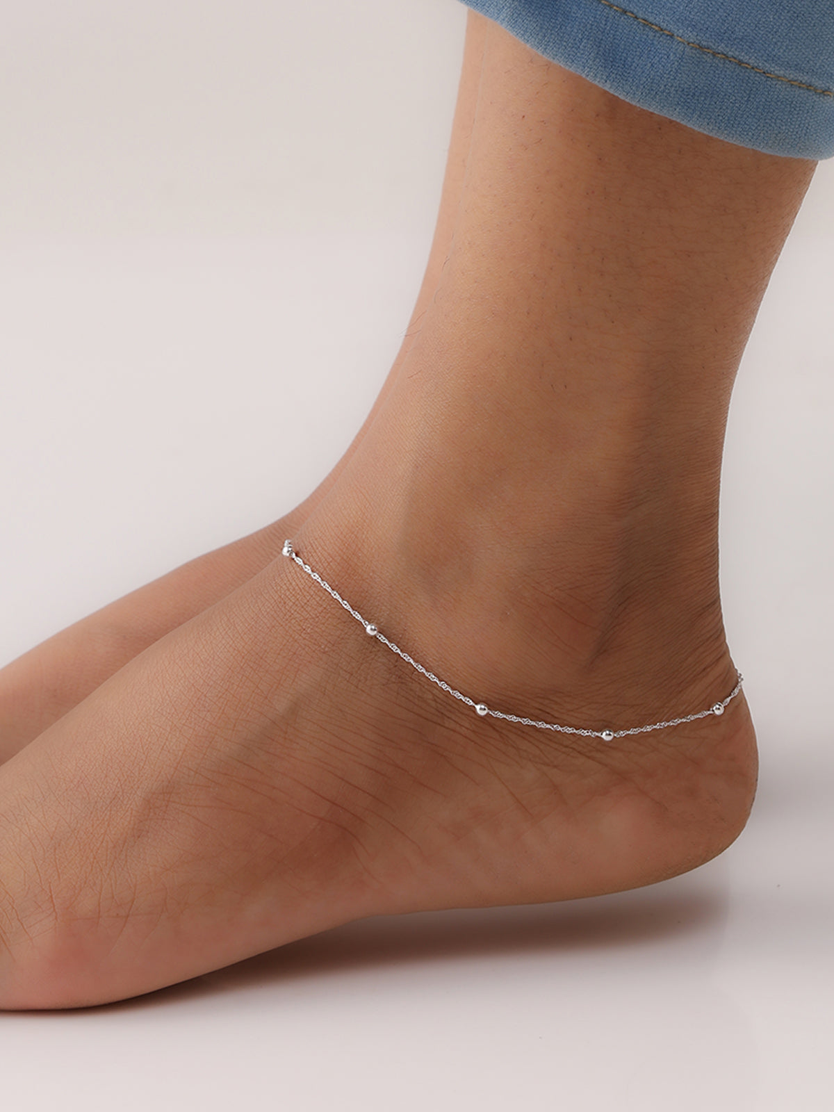 Glint Beaded Station Women's Anklet