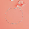 925 Sterling Silver Singapore Beaded Station Chain Beach Summer Anklet for Women and Girls (SINGLE ANKLET)