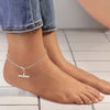 925 Sterling Silver T-Bar Rolo Link Chain Anklet for Women and Girls (SINGLE ANKLET)
